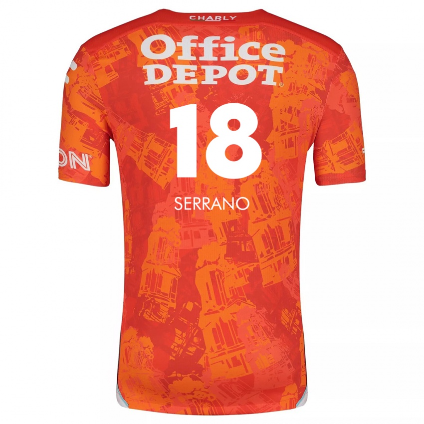 Heren Blanky Serrano #18 Oranje Wit Uitshirt Uittenue 2024/25 T-Shirt