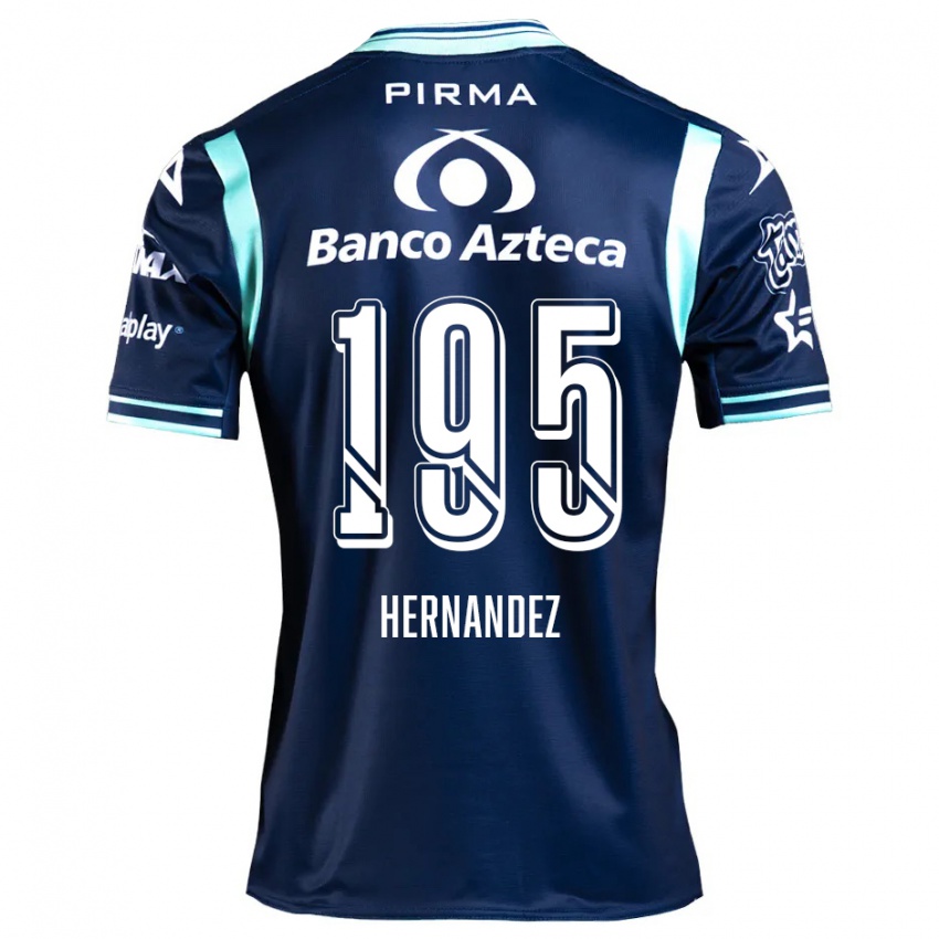 Heren Daniel Hernández #195 Marineblauw Uitshirt Uittenue 2024/25 T-Shirt