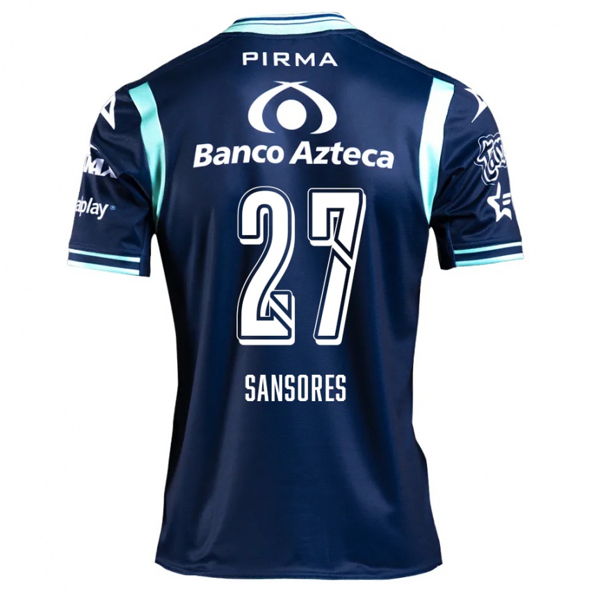 Heren Miguel Sansores #27 Marineblauw Uitshirt Uittenue 2024/25 T-Shirt