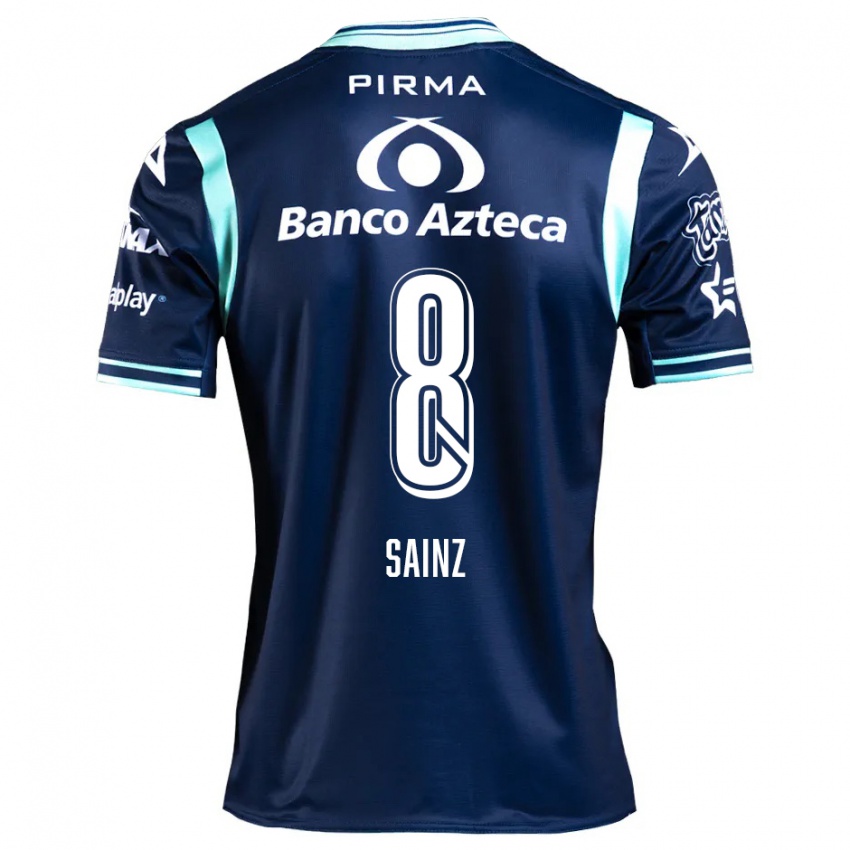 Heren María Sainz #8 Marineblauw Uitshirt Uittenue 2024/25 T-Shirt