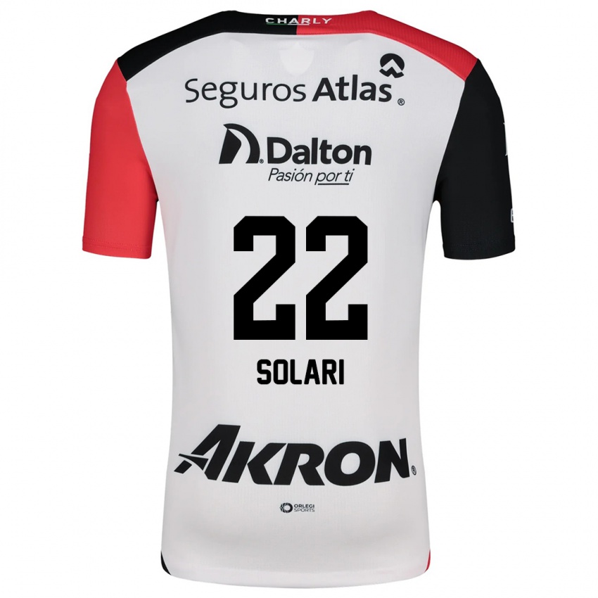 Heren Augusto Solari #22 Wit Rood Zwart Uitshirt Uittenue 2024/25 T-Shirt