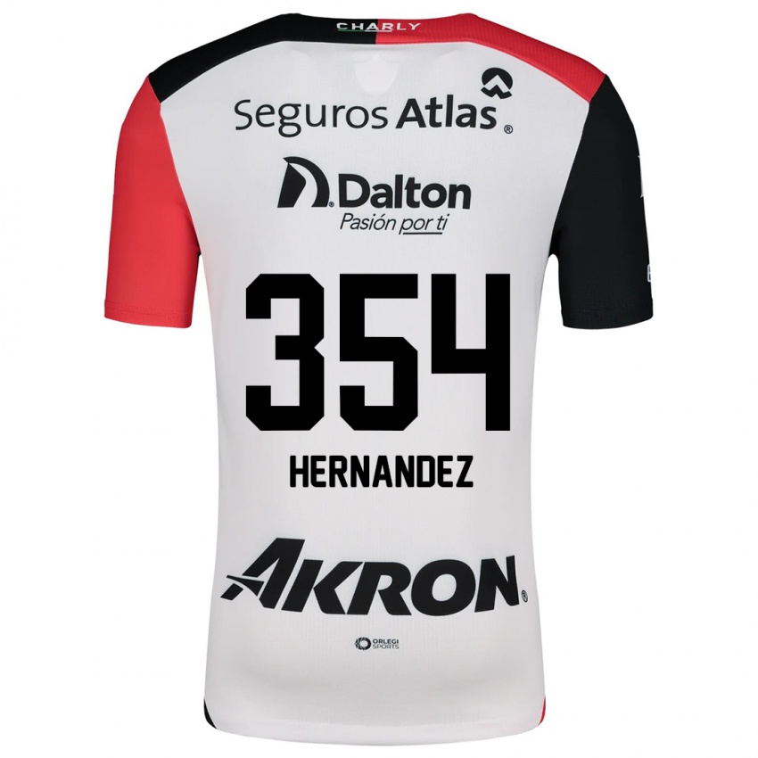 Heren Daniel Hernández #354 Wit Rood Zwart Uitshirt Uittenue 2024/25 T-Shirt