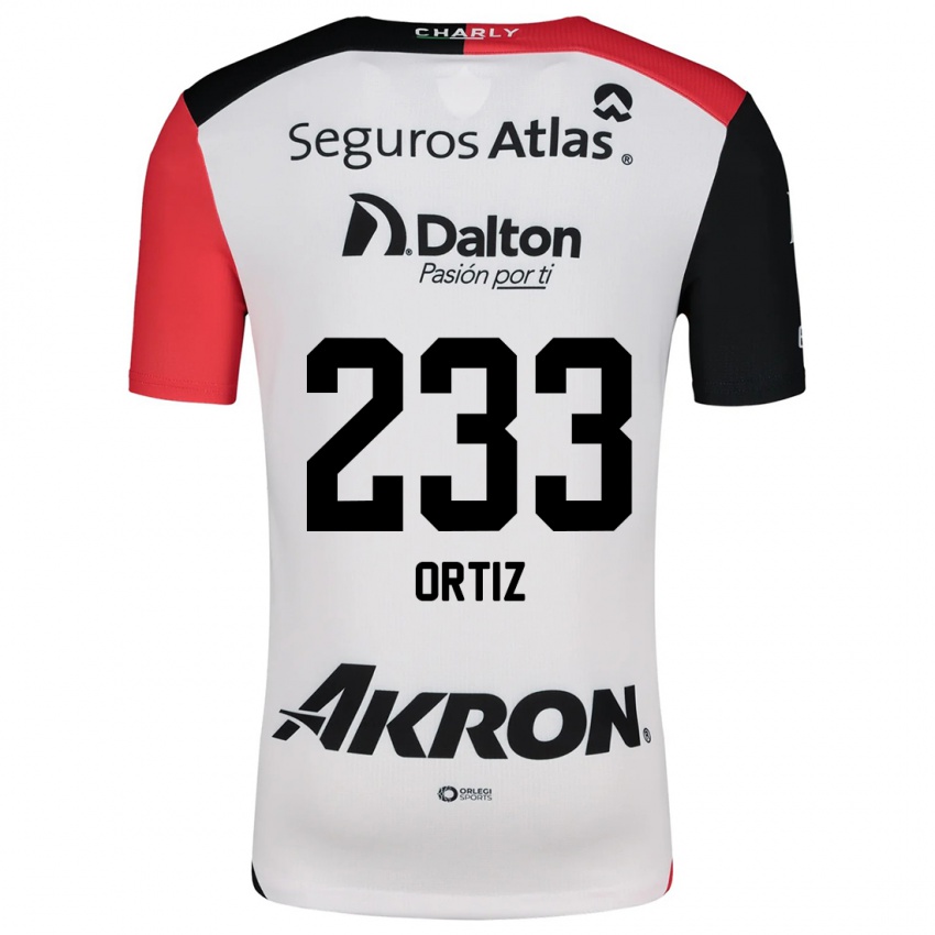 Heren Brandon Ortiz #233 Wit Rood Zwart Uitshirt Uittenue 2024/25 T-Shirt