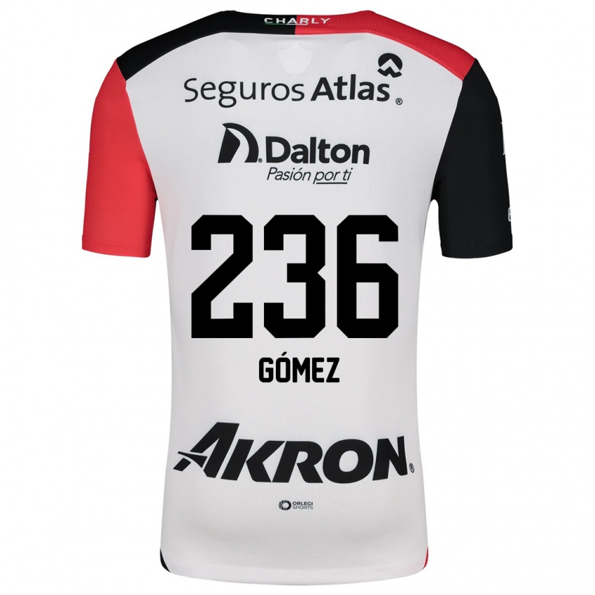 Heren José Gómez #236 Wit Rood Zwart Uitshirt Uittenue 2024/25 T-Shirt