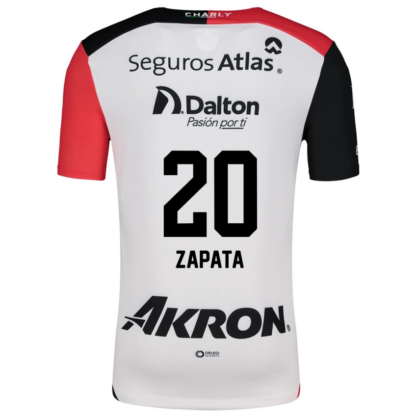 Heren Juan Zapata #20 Wit Rood Zwart Uitshirt Uittenue 2024/25 T-Shirt