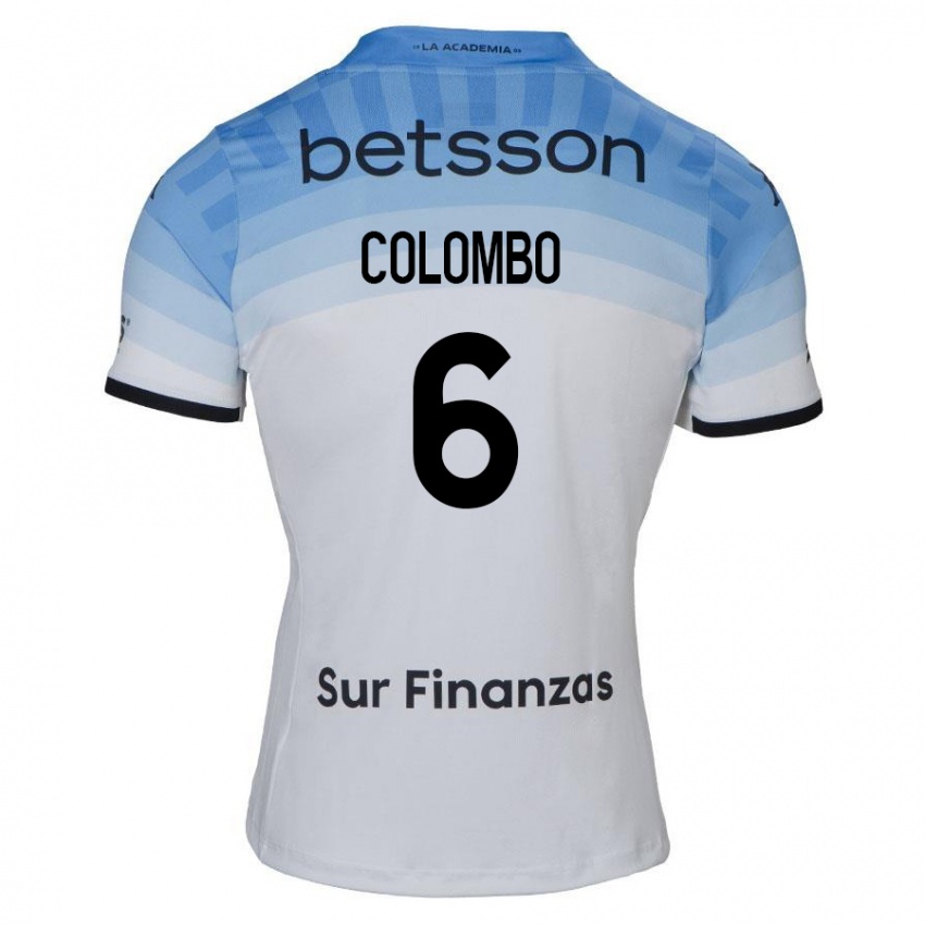 Heren Nazareno Colombo #6 Wit Blauw Zwart Uitshirt Uittenue 2024/25 T-Shirt