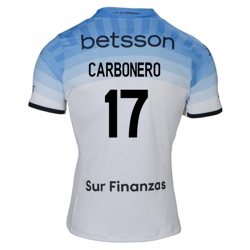 Heren Johan Carbonero #17 Wit Blauw Zwart Uitshirt Uittenue 2024/25 T-Shirt