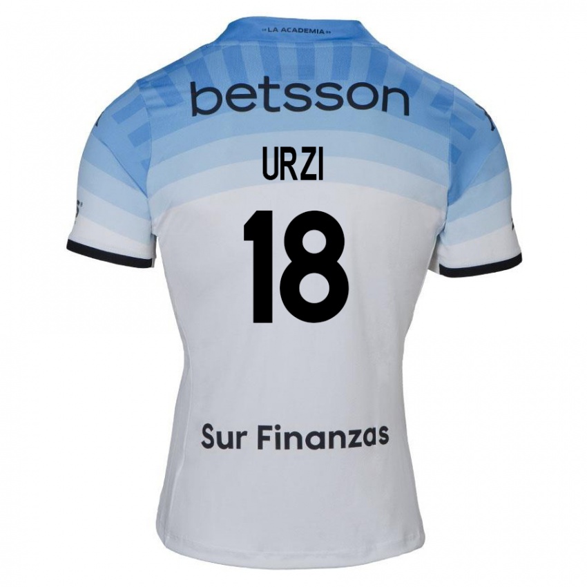 Heren Agustín Urzi #18 Wit Blauw Zwart Uitshirt Uittenue 2024/25 T-Shirt