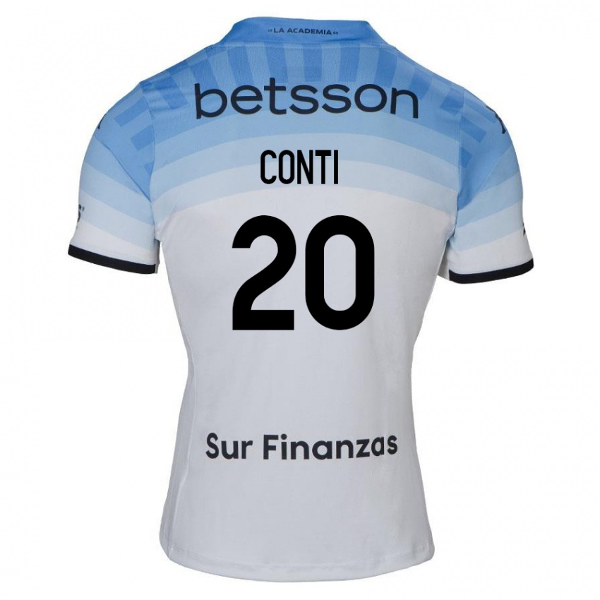 Heren Germán Conti #20 Wit Blauw Zwart Uitshirt Uittenue 2024/25 T-Shirt