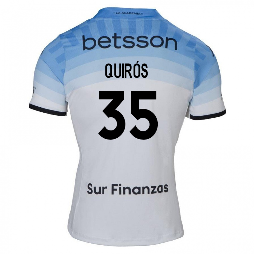 Heren Santiago Quirós #35 Wit Blauw Zwart Uitshirt Uittenue 2024/25 T-Shirt