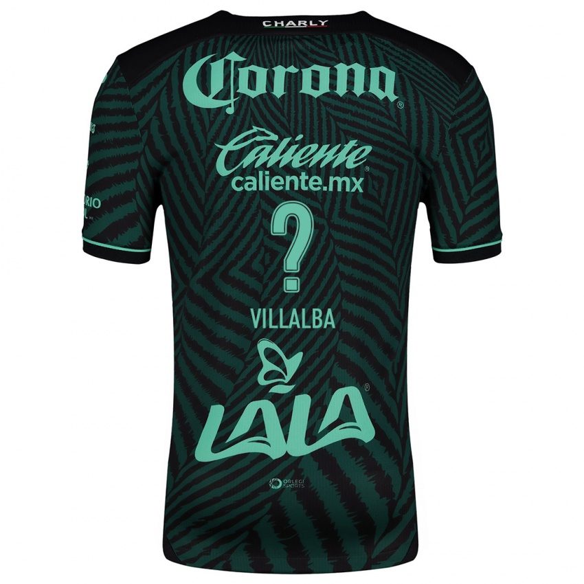 Heren Fran Villalba #0 Zwart Groen Uitshirt Uittenue 2024/25 T-Shirt