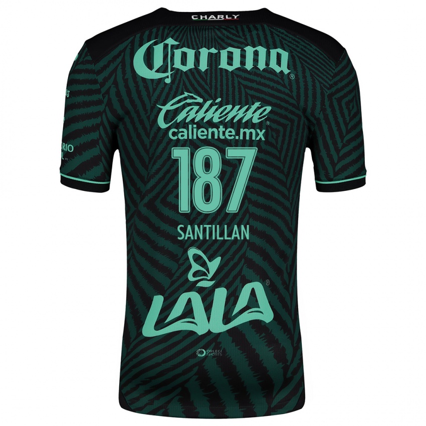 Heren Emilio Santillán #187 Zwart Groen Uitshirt Uittenue 2024/25 T-Shirt