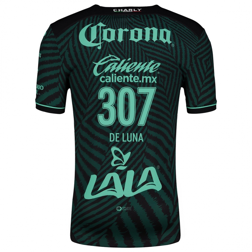 Heren Eduardo De Luna #307 Zwart Groen Uitshirt Uittenue 2024/25 T-Shirt