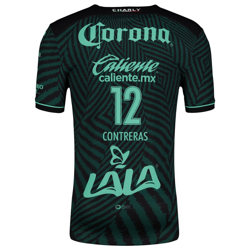 Heren Karol Contreras #12 Zwart Groen Uitshirt Uittenue 2024/25 T-Shirt