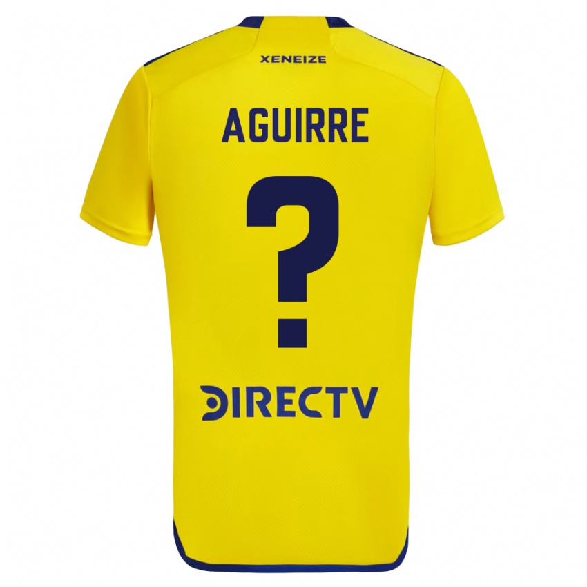 Heren Brian Aguirre #0 Geel Blauw Uitshirt Uittenue 2024/25 T-Shirt