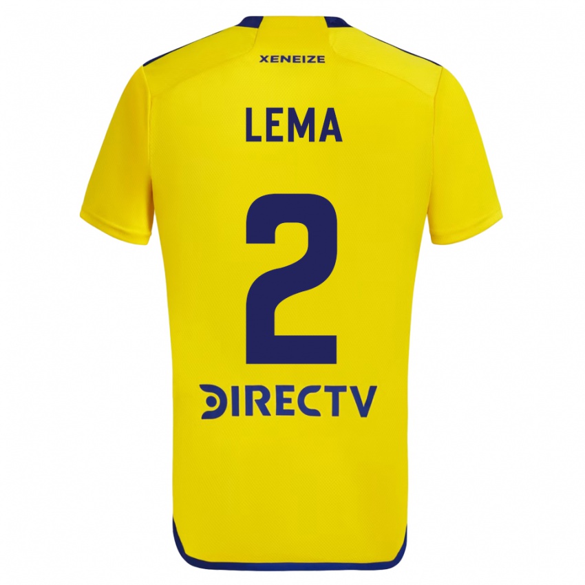 Heren Cristian Lema #2 Geel Blauw Uitshirt Uittenue 2024/25 T-Shirt