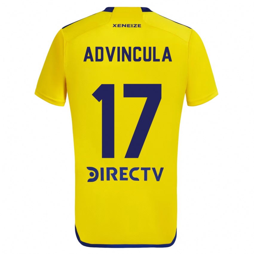 Heren Luis Advincula #17 Geel Blauw Uitshirt Uittenue 2024/25 T-Shirt