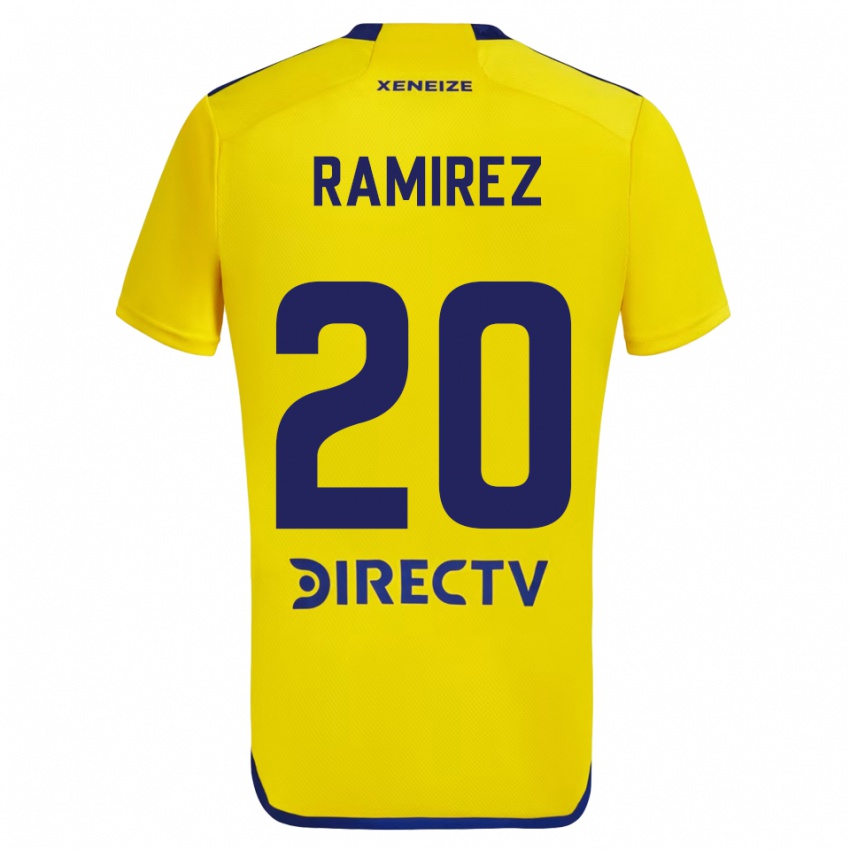 Heren Juan Ramirez #20 Geel Blauw Uitshirt Uittenue 2024/25 T-Shirt