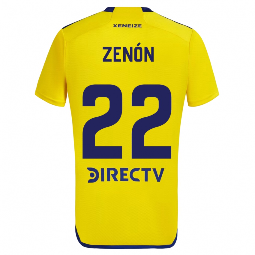 Heren Kevin Zenón #22 Geel Blauw Uitshirt Uittenue 2024/25 T-Shirt