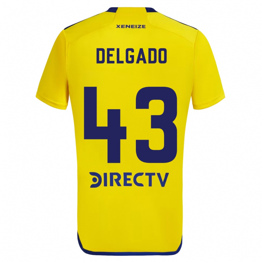 Heren Milton Delgado #43 Geel Blauw Uitshirt Uittenue 2024/25 T-Shirt