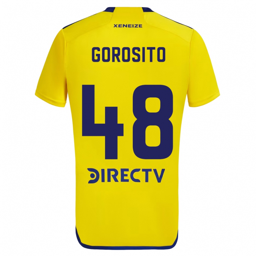 Heren Dylan Gorosito #48 Geel Blauw Uitshirt Uittenue 2024/25 T-Shirt