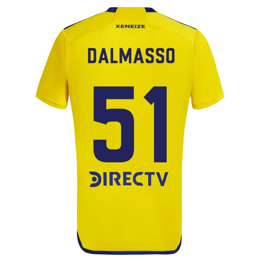 Heren Santiago Dalmasso #51 Geel Blauw Uitshirt Uittenue 2024/25 T-Shirt