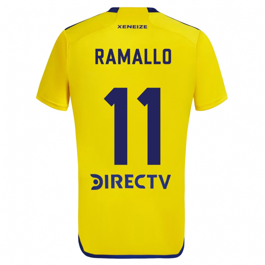 Heren Yael Ramallo #11 Geel Blauw Uitshirt Uittenue 2024/25 T-Shirt