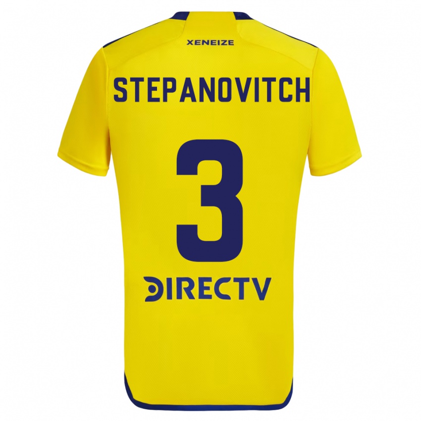 Heren Nicolás Stepanovitch #3 Geel Blauw Uitshirt Uittenue 2024/25 T-Shirt