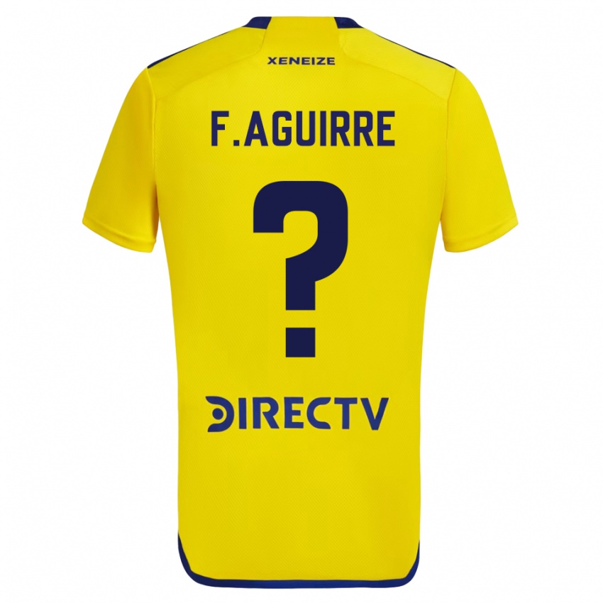 Heren Federico Aguirre #0 Geel Blauw Uitshirt Uittenue 2024/25 T-Shirt