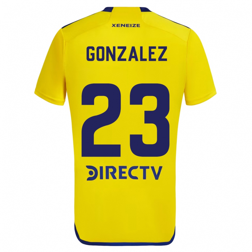 Heren Diego Gonzalez #23 Geel Blauw Uitshirt Uittenue 2024/25 T-Shirt