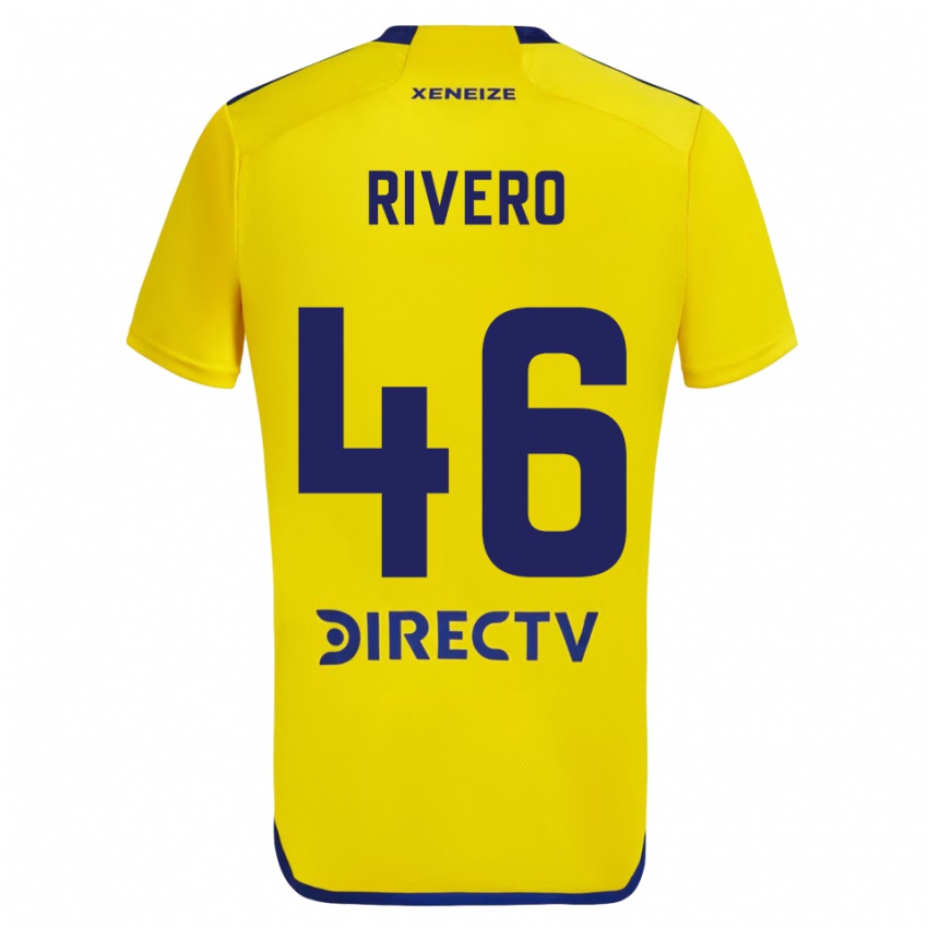 Heren Simon Rivero #46 Geel Blauw Uitshirt Uittenue 2024/25 T-Shirt