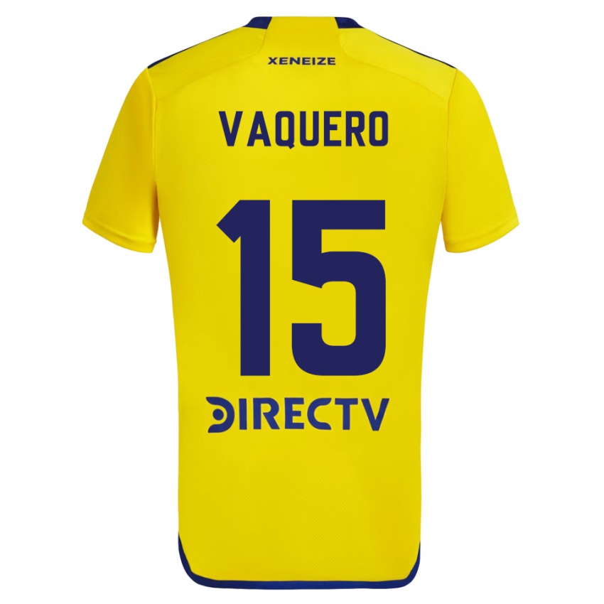 Heren Iván Vaquero #15 Geel Blauw Uitshirt Uittenue 2024/25 T-Shirt