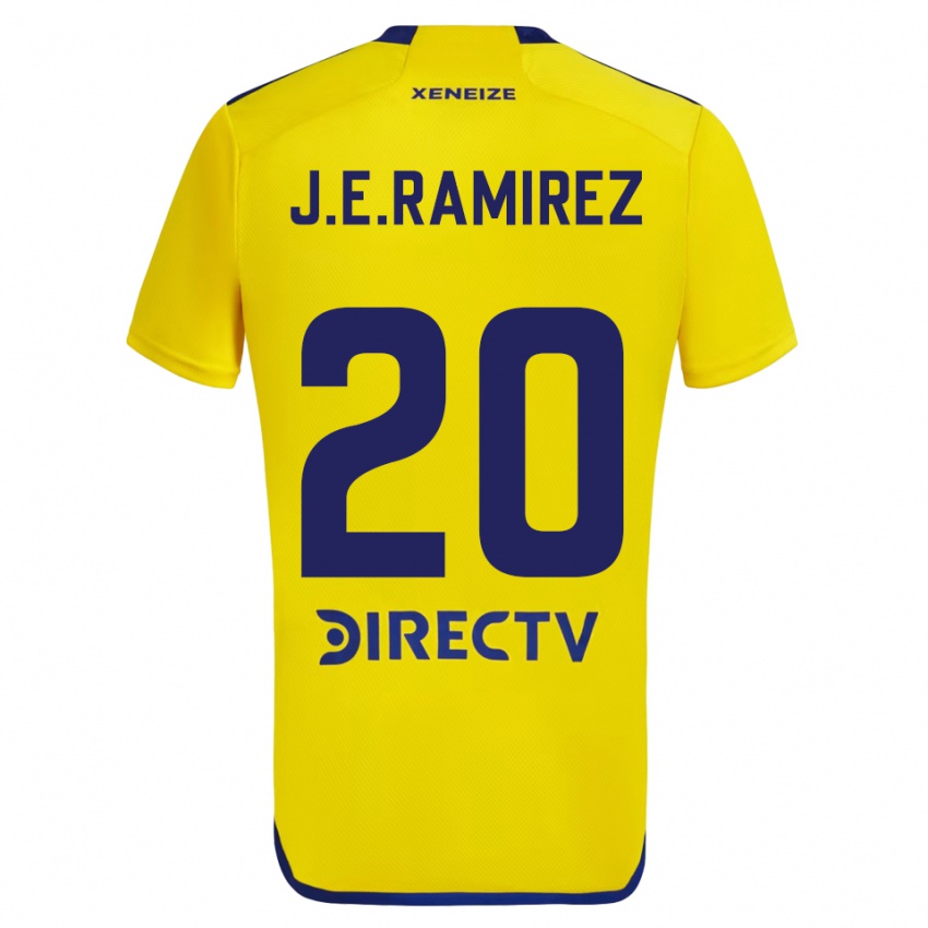 Heren Juan Edgardo Ramirez #20 Geel Blauw Uitshirt Uittenue 2024/25 T-Shirt