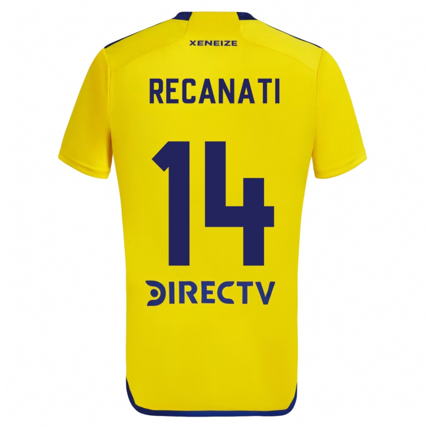 Heren Bianca Recanati #14 Geel Blauw Uitshirt Uittenue 2024/25 T-Shirt