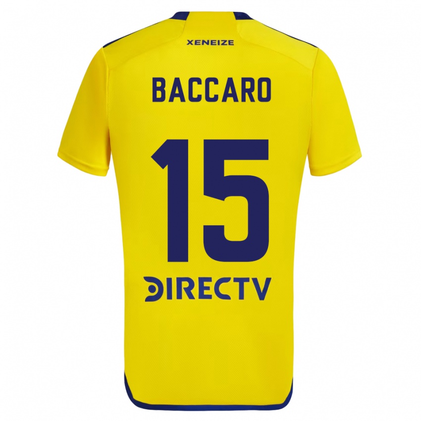 Heren Camila Baccaro #15 Geel Blauw Uitshirt Uittenue 2024/25 T-Shirt