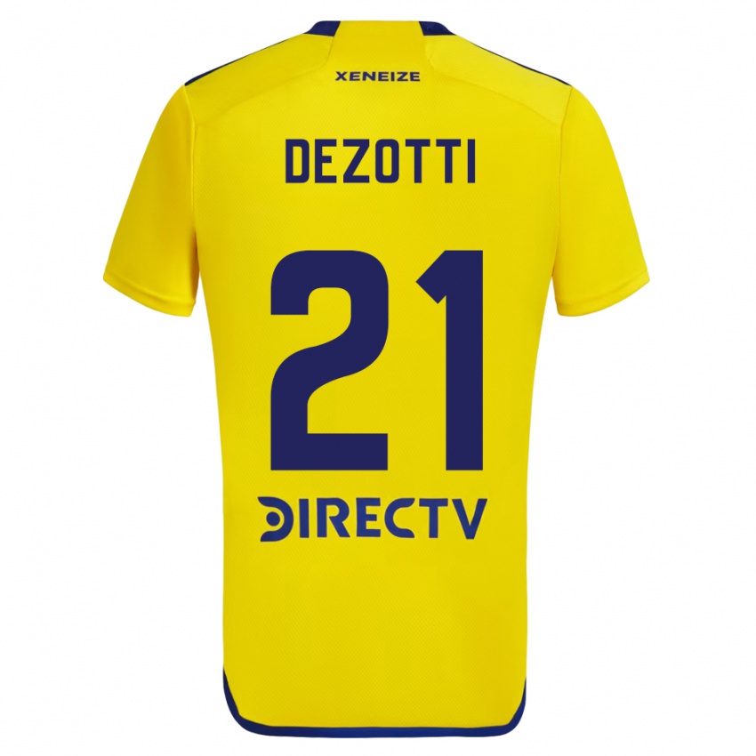 Heren Martina Dezotti #21 Geel Blauw Uitshirt Uittenue 2024/25 T-Shirt