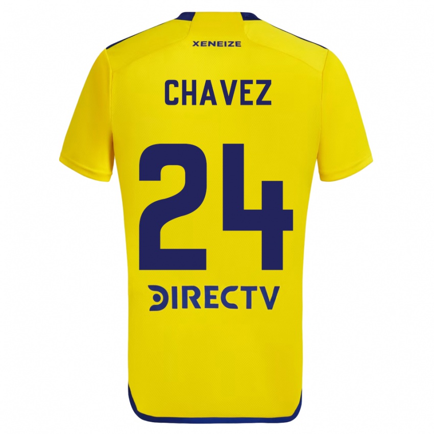 Heren Gabriela Chavez #24 Geel Blauw Uitshirt Uittenue 2024/25 T-Shirt