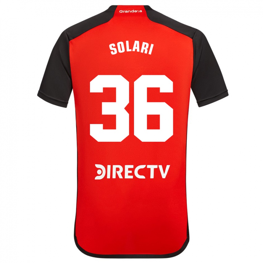 Heren Pablo Solari #36 Rood Zwart Wit Uitshirt Uittenue 2024/25 T-Shirt