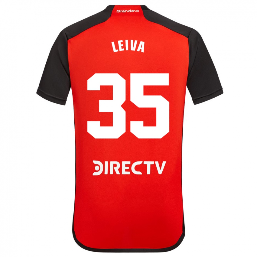 Heren Tobías Leiva #35 Rood Zwart Wit Uitshirt Uittenue 2024/25 T-Shirt