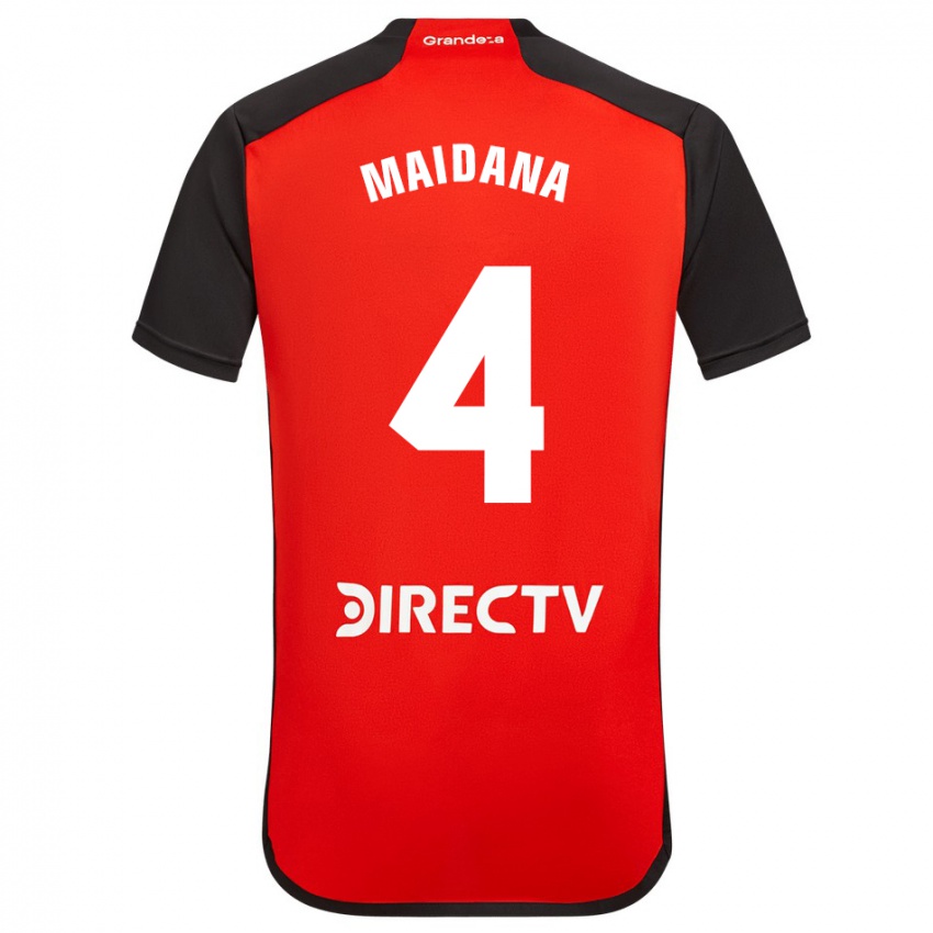 Heren Jonatan Maidana #4 Rood Zwart Wit Uitshirt Uittenue 2024/25 T-Shirt