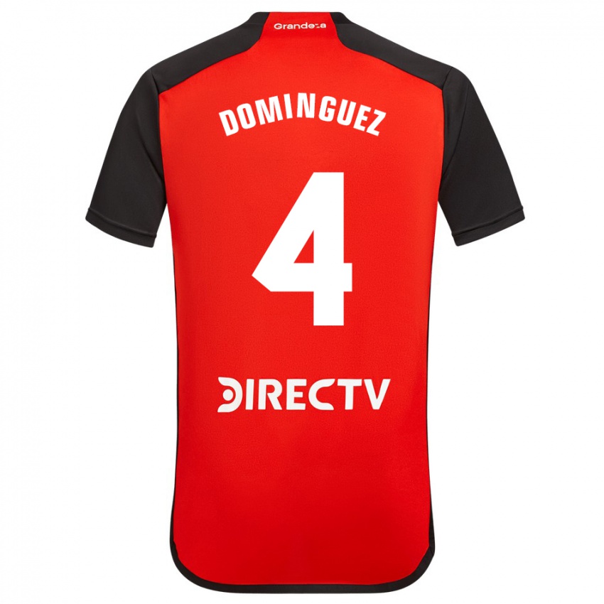 Heren Evelyn Sofía Domínguez #4 Rood Zwart Wit Uitshirt Uittenue 2024/25 T-Shirt