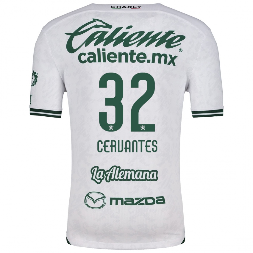 Heren Luis Cervantes #32 Wit Groen Uitshirt Uittenue 2024/25 T-Shirt