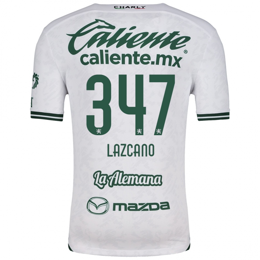 Heren Evan Lazcano #347 Wit Groen Uitshirt Uittenue 2024/25 T-Shirt