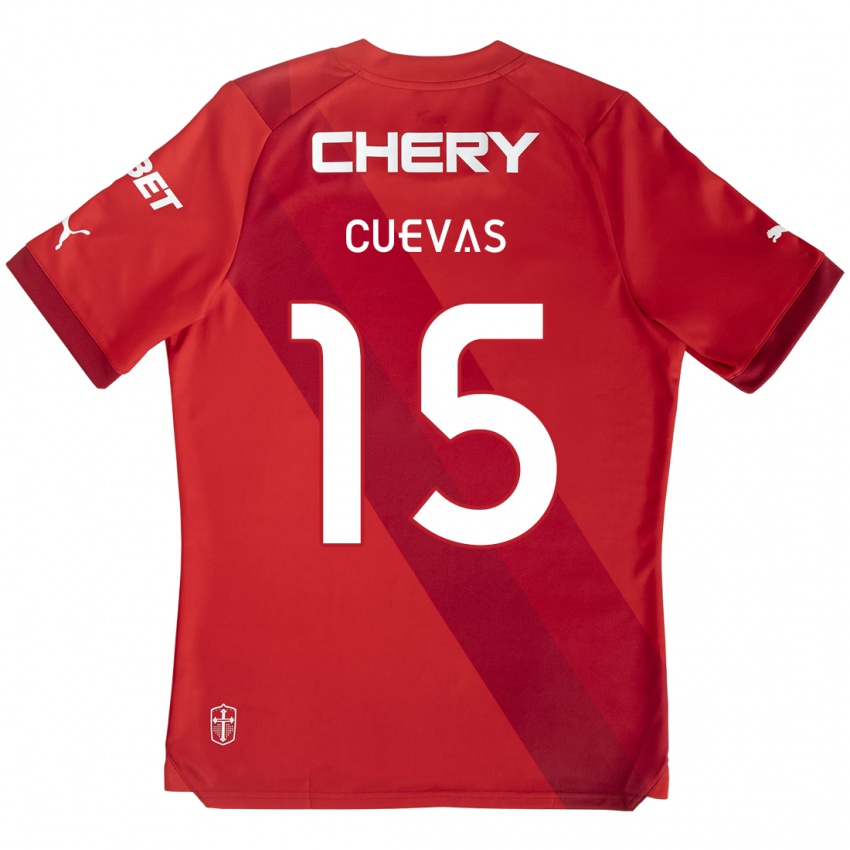 Heren Cristian Cuevas #15 Rood Wit Uitshirt Uittenue 2024/25 T-Shirt