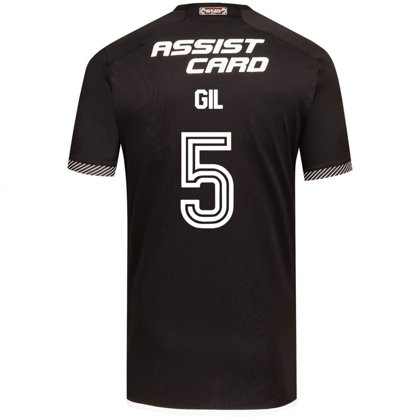 Heren Leonardo Gil #5 Zwart Wit Uitshirt Uittenue 2024/25 T-Shirt