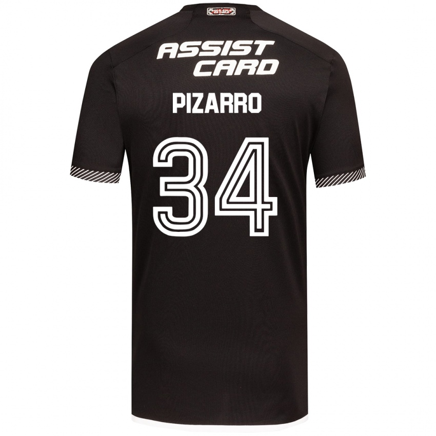 Heren Vicente Pizarro #34 Zwart Wit Uitshirt Uittenue 2024/25 T-Shirt