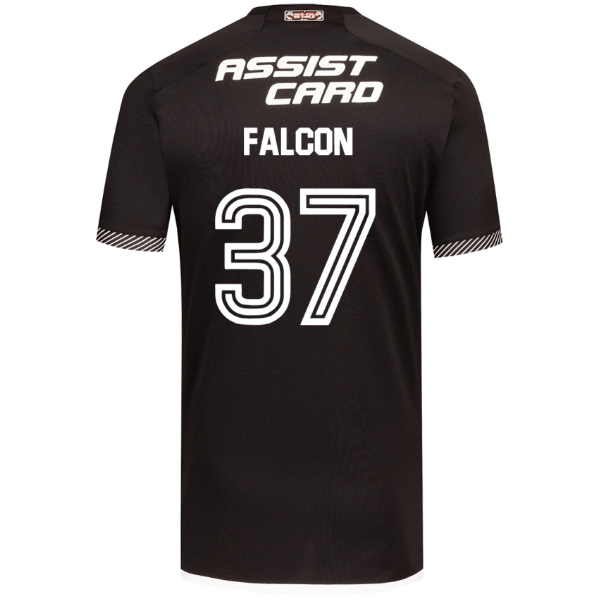 Heren Maximiliano Falcón #37 Zwart Wit Uitshirt Uittenue 2024/25 T-Shirt