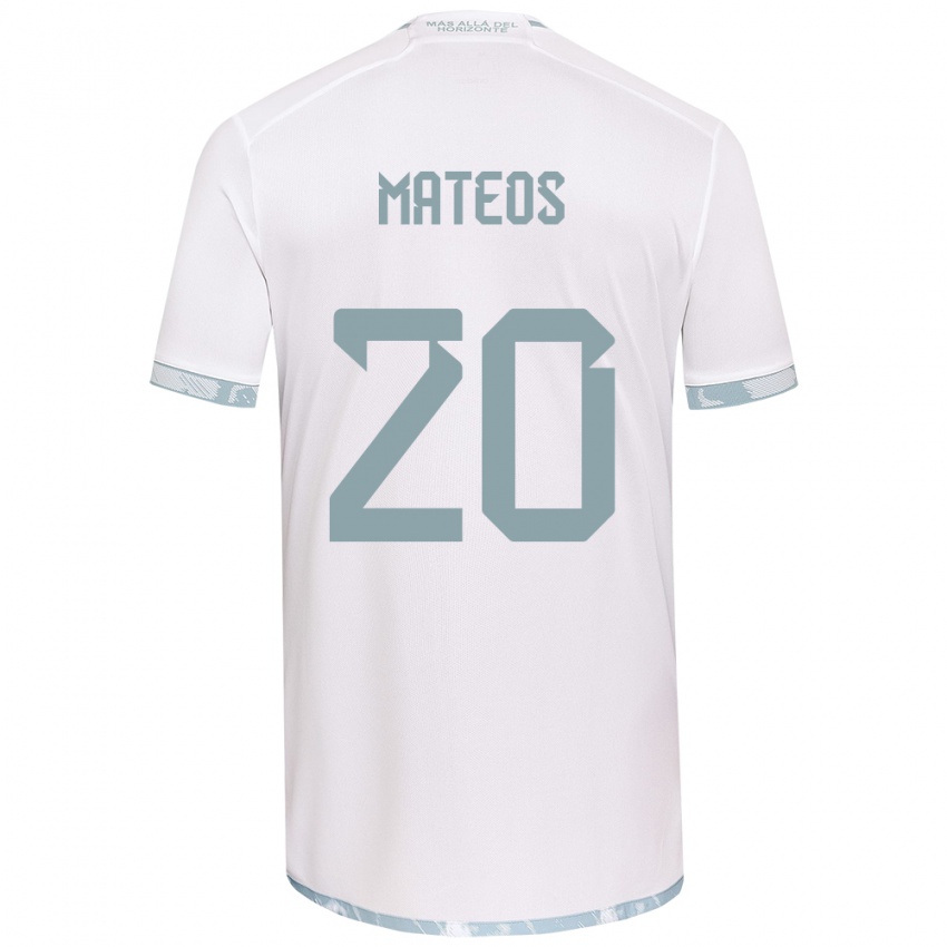 Heren Federico Mateos #20 Wit Grijs Uitshirt Uittenue 2024/25 T-Shirt