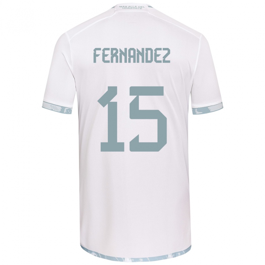 Heren Vicente Fernández #15 Wit Grijs Uitshirt Uittenue 2024/25 T-Shirt