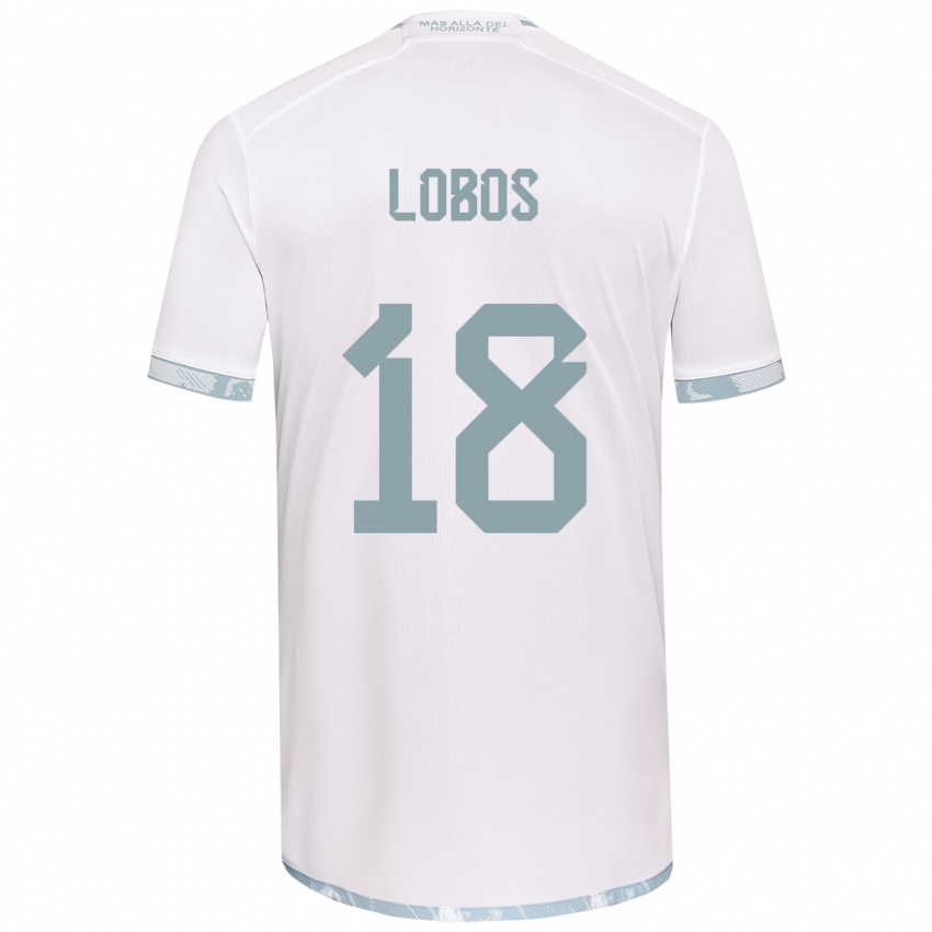 Heren Franco Lobos #18 Wit Grijs Uitshirt Uittenue 2024/25 T-Shirt